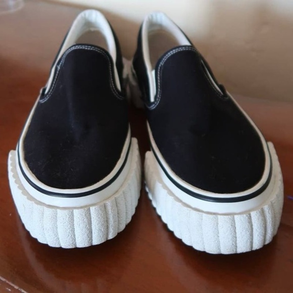 Ganryu Black Canvas Slip-On Sneakers Size 11 - Picture 4 of 6